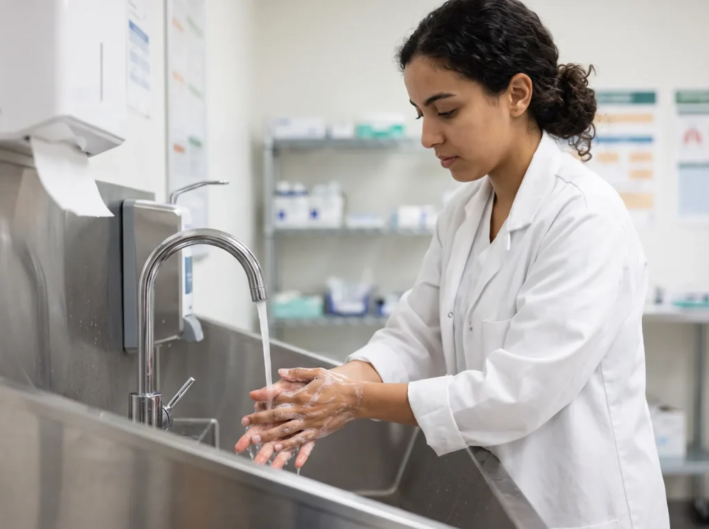 Hygiène des mains, étape par étape